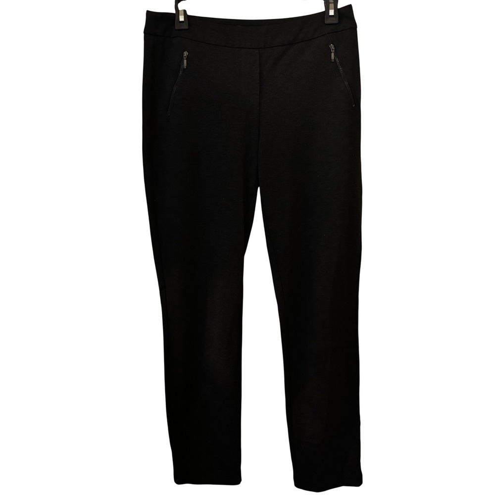 J. McLaughlin Women's Pants 6 Black Pull On Low Rise Stretch Zipper Pockets